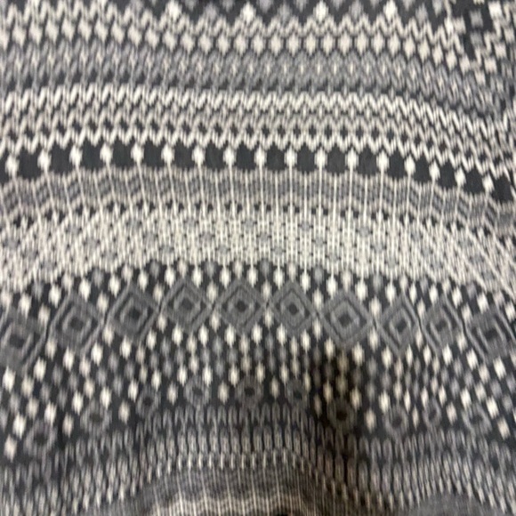 T by Talbots grey, black, and white Fair Isle print longline cowl neck sweater - Picture 3 of 10